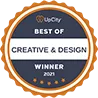 Displaying A Best Of Award Badge For Creativity And Design To Highlight Agency Recognition And Trust