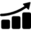 Showing Growth Performance With An Upward Bar Graph Icon
