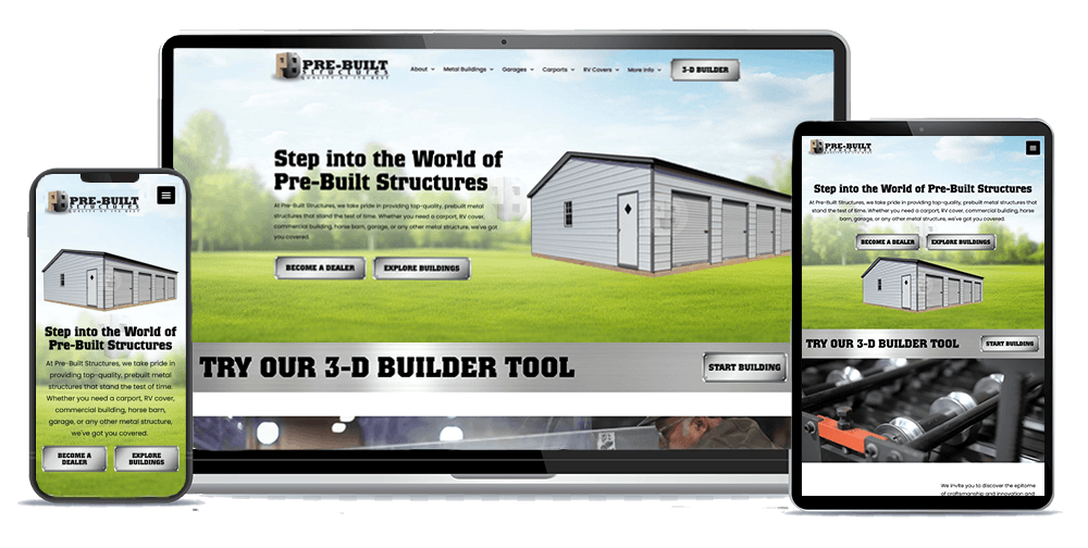Displaying a portable building related image used for service page content