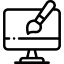 Mini black and white web design icon.